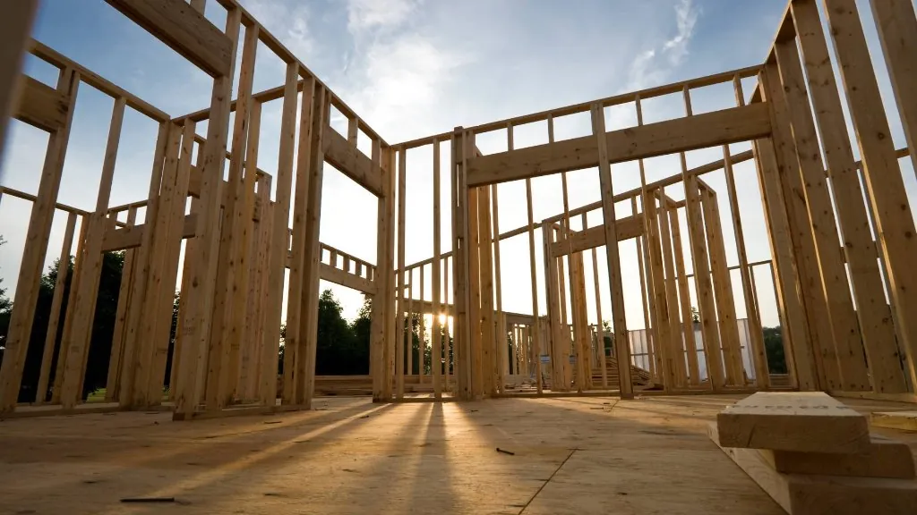 Wood framing of a home under construction